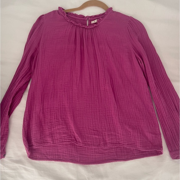XiRENA Tops Xirena Magentapink Long Sleeve Gauze Blouse Poshmark